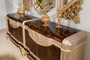 Casa Padrino Luxus Barock Sideboard und 3 Wandspiegel Dunkelbraun / Grau / Gold - Barock M�bel