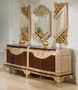 Casa Padrino Luxus Barock Sideboard und 3 Wandspiegel Dunkelbraun / Grau / Gold - Barock M�bel