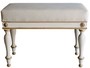 Casa Padrino Luxus Barock Hocker Wei� / Antik Gold 73 x 36 x H. 54 cm - Massivholz Sitzhocker im Barockstil - Barockm�bel