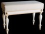 Casa Padrino Luxus Barock Hocker Wei� / Antik Gold 73 x 36 x H. 54 cm - Massivholz Sitzhocker im Barockstil - Barockm�bel