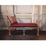 Casa Padrino Luxus Barock Sitzbank Bordeauxrot / Naturfarben 145 cm - Barock M�bel - Made in Italy 