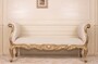 Casa Padrino Luxus Barock Sitzbank Wei� / Gold 175 cm - Barock M�bel - Made in Italy