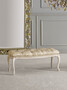 Casa Padrino Luxus Barock Sitzbank Gold / Wei / Beige - Handgefertigte Bank im Barockstil - Italienische Barock Mbel - Luxus Mbel im Barockstil - Luxus Qualitt - Made in Italy