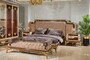Casa Padrino Luxus Barock Sitzbank Grau / Dunkelbraun / Gold - Barock M�bel