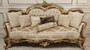 Casa Padrino Luxus Barock Sofa Cremefarben / Braun / Gold - Prunkvolles Wohnzimmer Sofa mit elegantem Muster - Barock M�bel - Edel & Prunkvoll