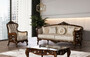 Casa Padrino Luxus Barock Sofa Beige / Braun / Gold - Prunkvolles Wohnzimmer Sofa mit elegantem Muster - Barock Wohnzimmer M�bel