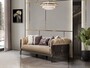Casa Padrino Luxus Barock Sofa Hellbraun / Dunkelbraun / Gold 235 cm - Barock M�bel