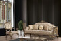 Casa Padrino Luxus Barock Sofa Grau / Beige / Silber / Gold - Prunkvolles Wohnzimmer Sofa mit Muster - Barock Wohnzimmer M�bel - Edel & Prunkvoll