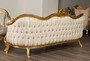 Casa Padrino Luxus Barock Sofa Beige / Gold - Prunkvolles Wohnzimmer Sofa mit Muster - Prunkvolle Barock Wohnzimmer M�bel