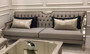 Casa Padrino Luxus Barock Sofa Grau / Antik Silber - Handgefertigtes Wohnzimmer Sofa - Barock Wohnzimmer M�bel - Edel & Prunkvoll
