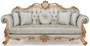 Casa Padrino Luxus Barock Wohnzimmer Sofa mit dekorativen Kissen Hellblau / T�rkis / Gold 222 x 82 x H. 120 cm - Barock Wohnzimmerm�bel
