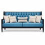 Casa Padrino Luxus Barock Sofa Blau / Schwarz 230 cm - Barockstil Wohnzimmer M�bel