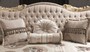 Casa Padrino Luxus Barock Sofa mit Glitzersteinen und dekorativen Kissen Beige / Gold 230 x 85 x H. 110 cm - Barock Wohnzimmer M�bel