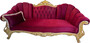 Casa Padrino Luxus Barock Sofa Bordeaux Rot / Gold mit Glitzersteinen - Barock M�bel 