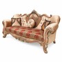 Casa Padrino Luxus Barock Sofa mit Kissen Gold / Grau / Bordeauxrot / Braun 250 cm - Prunkvolles Barockstil Wohnzimmer Sofa - Barock M�bel 