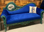 Casa Padrino Luxus Barock Sofa Blau / Mehrfarbig / Gr�n - Prunkvolles Wohnzimmer Sofa im Barockstil - Barock Wohnzimmer M�bel