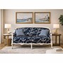 Casa Padrino Luxus Barock Sofa Blau / Wei� 148 cm - Barock M�bel - Made in Italy 