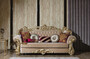 Casa Padrino Luxus Barock Sofa Beige / Gold 244 x 95 x H. 123 cm - Prunkvolles Wohnzimmer Sofa mit dekorativen Kissen - Barock Wohnzimmer M�bel