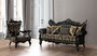 Casa Padrino Luxus Barock Sofa Schwarz / Gold - Prunkvolles Wohnzimmer Sofa mit elegantem Muster - Barock Wohnzimmer M�bel
