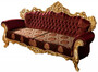 Casa Padrino Luxus Barock Sofa Bordeauxrot / Gold - Prunkvolles Wohnzimmer Sofa mit elegantem Muster - Barock Wohnzimmer M�bel