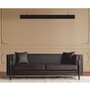 Casa Padrino Luxus Barock Kunstleder Sofa Dunkelbraun / Gold 235 cm - Barock M�bel