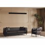 Casa Padrino Luxus Barock Kunstleder Sofa Dunkelbraun / Gold 235 cm - Barock M�bel