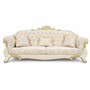 Casa Padrino Luxus Barock Sofa mit Glitzersteinen Creme / Gold 230 cm - Barock M�bel 