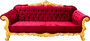 Casa Padrino Luxus Barock Sofa Bordeaux / Gold 240 cm - Prunkvolles Wohnzimmer Sofa - M�bel im Barockstil 