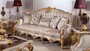 Casa Padrino Luxus Barock Sofa Silber / Braun / Gold 245 cm