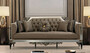 Casa Padrino Luxus Barock Sofa Braun / Wei� / Schwarz / Gold - Prunkvolles Wohnzimmer Sofa mit dekorativen Kissen - Barock Wohnzimmer M�bel