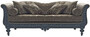 Casa Padrino Luxus Barock Sofa Grau / Blau 220 x 100 x H. 80 cm - Handgeschmiedetes Schmiedeeisen Sofa mit Kissen - Wohnzimmer Sofa - Garten Sofa - Terrassen Sofa - Barock M�bel 