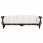 Casa Padrino Luxus Barock Sofa Schwarz / Wei� 300 cm - Barock Hotel & Garten M�bel