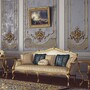 Casa Padrino Luxus Barock Sofa Creme / Gold 212 cm - Barock Hotel M�bel