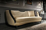 Casa Padrino Luxus Barock Sofa Gold / Schwarz 257 x 100 x H. 86 cm - Prunkvolles Wohnzimmer Sofa - Barockm�bel