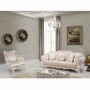 Casa Padrino Luxus Barock Sofa Grau / Wei� / Beige 200 cm - Barockstil M�bel