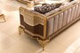Casa Padrino Luxus Barock Sofa Grau / Dunkelbraun / Gold 265 cm - Barock M�bel