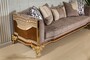 Casa Padrino Luxus Barock Sofa Grau / Dunkelbraun / Gold 265 cm - Barock M�bel