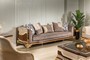 Casa Padrino Luxus Barock Sofa Grau / Dunkelbraun / Gold 265 cm - Barock M�bel