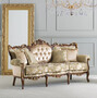 Casa Padrino Luxus Barock Sofa Creme / Gold / Braun / Gold - Prunkvolles Barockstil Wohnzimmer Sofa - Luxus Wohnzimmer M�bel im Barockstil - Barock M�bel - Luxus Qualit�t - Made in Italy