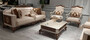 Casa Padrino Luxus Barock Sofa Beige / Grau / Braun / Gold - Prunkvolles Wohnzimmer Sofa - Barock Wohnzimmer M�bel - Edel & Prunkvoll