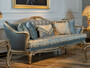 Casa Padrino Luxus Barock Sofa Hellblau / Silber / Gold - Handgefertigtes Wohnzimmer Sofa im Barockstil - Barock Wohnzimmer M�bel
