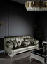 Casa Padrino Luxus Barock Sofa Gr�n / Wei� / Gold 230 x 85 x H. 104 cm - Prunkvolles Wohnzimmer Sofa mit dekorativen Kissen - Edel & Prunkvoll