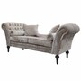 Casa Padrino Luxus Barock Samt Sofa Hellgrau / Schwarz 200 cm - Prunkvolle Barock M�bel 