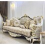 Casa Padrino Luxus Barock Sofa Grau / Wei� / Dunkelbraun / Gold 160 cm - Barock M�bel 