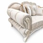 Casa Padrino Luxus Barock Sofa Grau / Wei� / Beige 214 cm - Prunkvolles Wohnzimmer Sofa - Barockstil M�bel