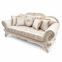 Casa Padrino Luxus Barock Sofa Grau / Wei� / Beige 214 cm - Prunkvolles Wohnzimmer Sofa - Barockstil M�bel