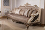 Casa Padrino Luxus Barock Sofa Grau / Wei� / Dunkelbraun / Gold 255 cm