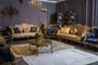 Casa Padrino Luxus Barock Sofa Gold - Prunkvolles Wohnzimmer Sofa mit elegantem Muster - Wohnzimmer M�bel im Barockstil - Edel & Prunkvoll