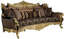 Casa Padrino Luxus Barock Sofa Braun / Schwarz / Gold 260 x 110 x H. 117 cm - Prunkvolles Wohnzimmer Sofa mit dekorativen Kissen - Edle Barock M�bel