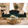Casa Padrino Luxus Barock Sofa Gr�n / Gold 220 cm - Barock Wohnzimmer M�bel